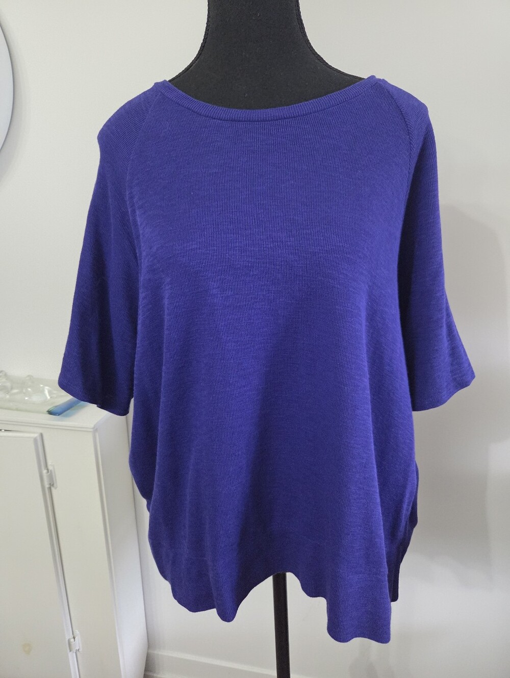 Eileen Fisher organic cotton ribbed knit oversized top Sz S